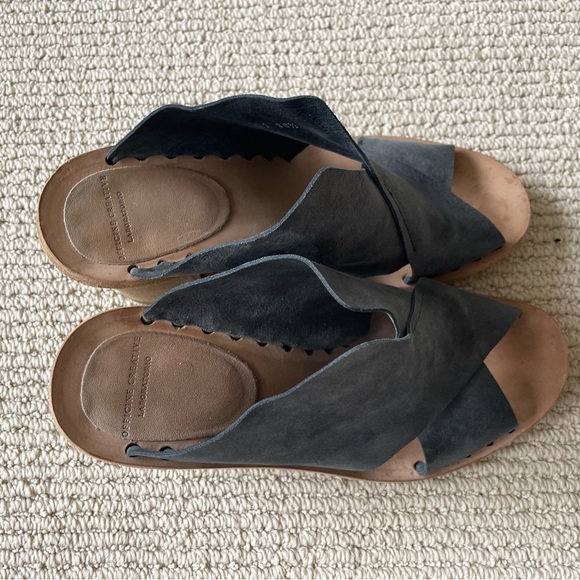 OFFICINE CREATIVE Leather Cross Strap Sandals in Grey Size 6.5 | IT 36.5 - Picture 6 of 14